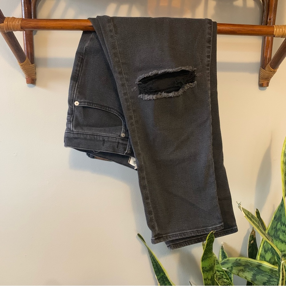 Madewell The Girl Jean Petite Distressed Black Denim Jeans